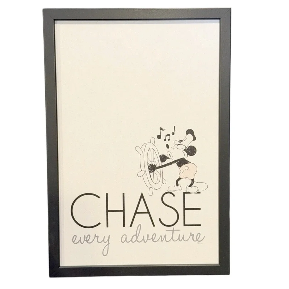 Disney Mickey Mouse Framed Art Wall‎ White Let Your Dreams Fly High Kite Kids